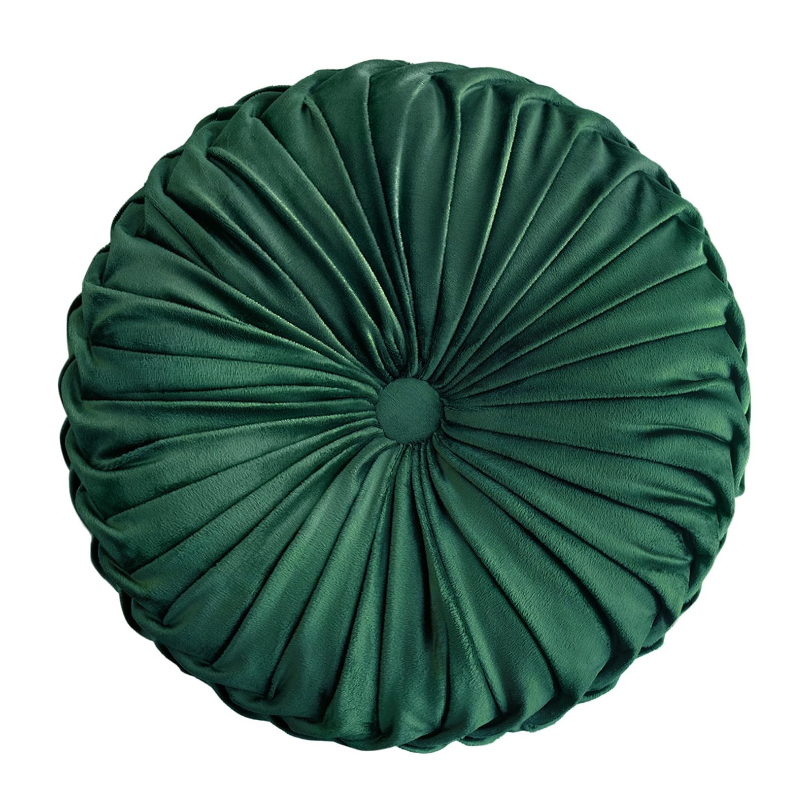 Teieas round velvet pillow measures 14.96 inches, fitting with other cushions.