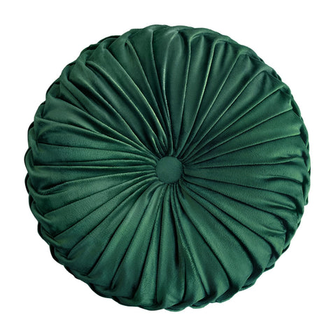 Teieas round velvet pillow measures 14.96 inches, fitting with other cushions.