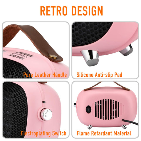 Teioe mini space heater desk-use in compact form with discrete quiet operation.
