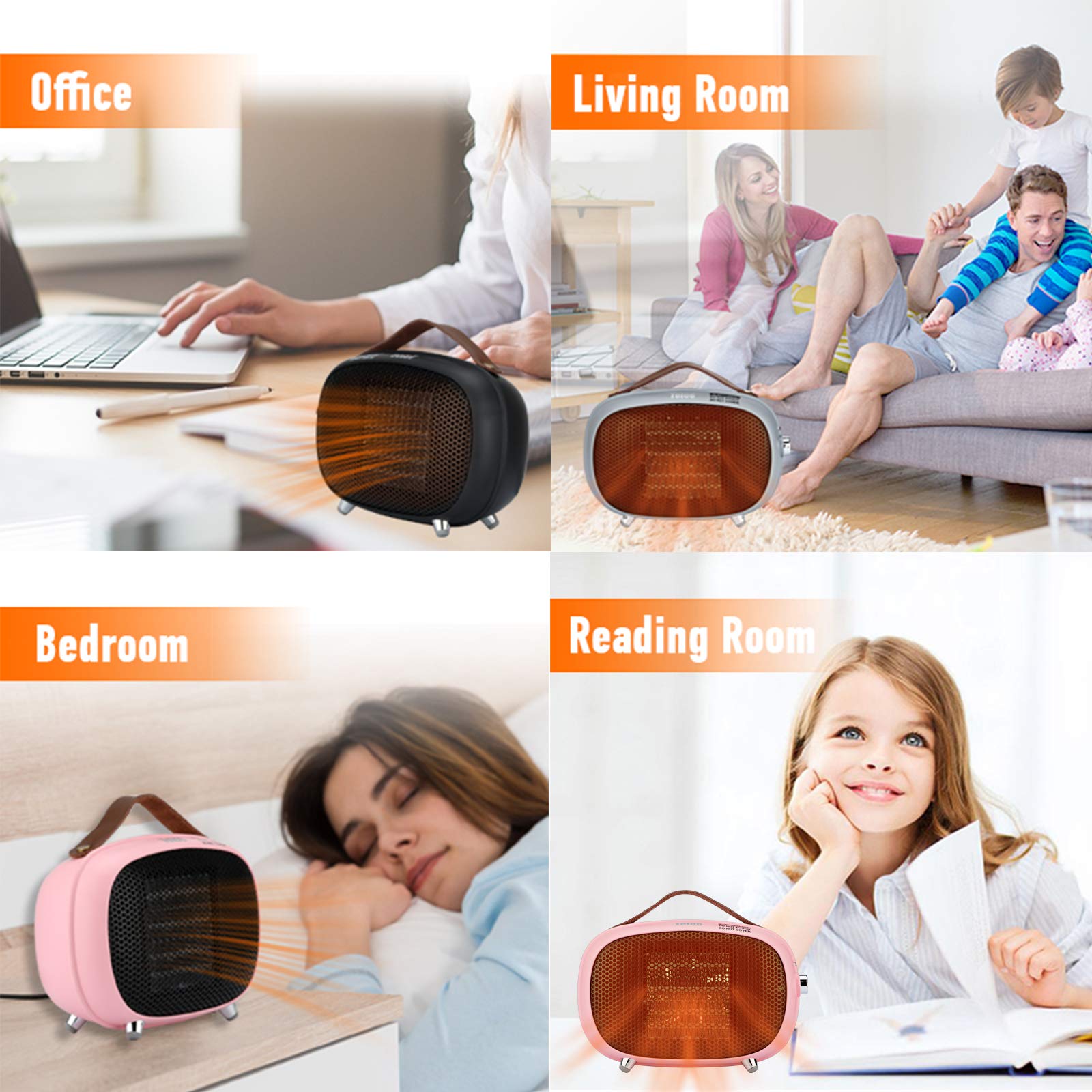 Teioe mini electric heater under desk warmth while studying or working.