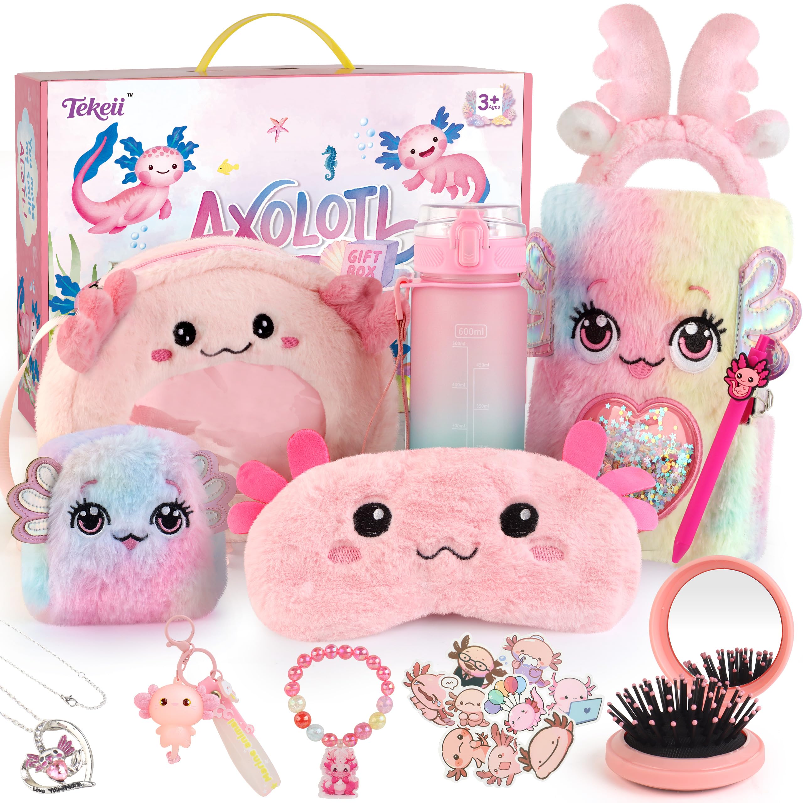 Tekeii axolotl fluffy diary for journaling and imaginative play