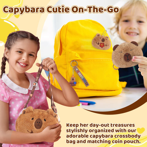 Tekeii Capybara keychain with doll – cute backpack accessory