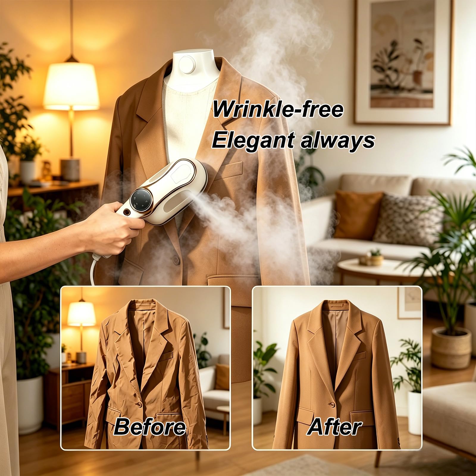 TEKI iron heats in 10 seconds for rapid touch-ups on the go