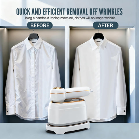 TEKI Travel Steamer's ceramic glaze panel protects fabrics while smoothing wrinkles.