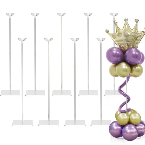 TEKXYZ 23-6 inch clear acrylic balloon stand base showcases a stable table centerpiece.
