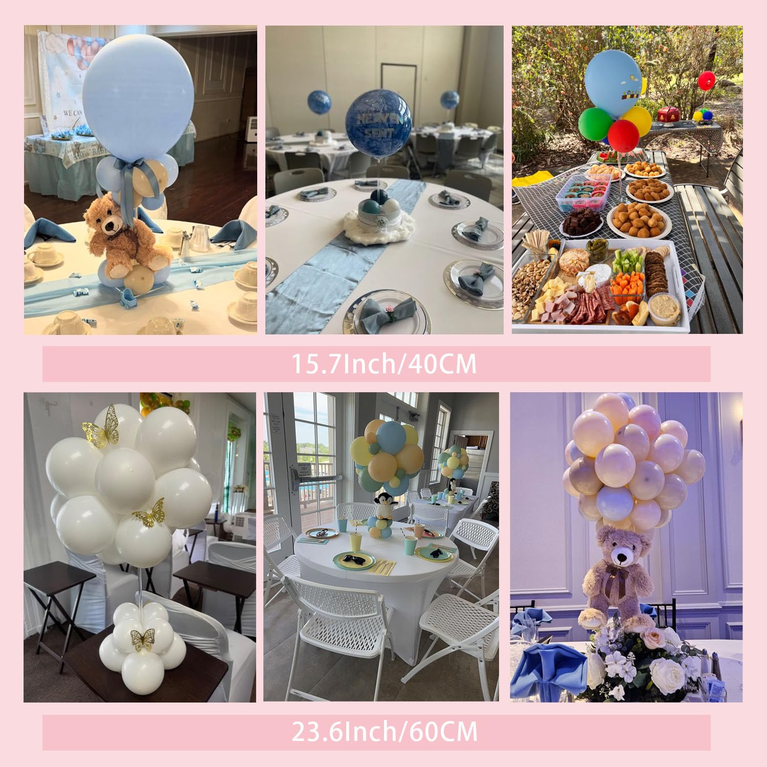 TEKXYZ acrylic balloon cups designed for foil and latex balloons