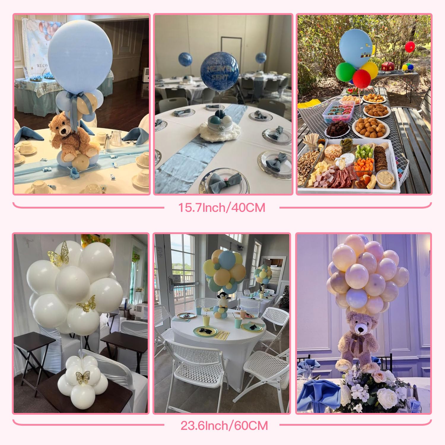 TEKXYZ clear acrylic balloon stand ideal for weddings and birthdays.