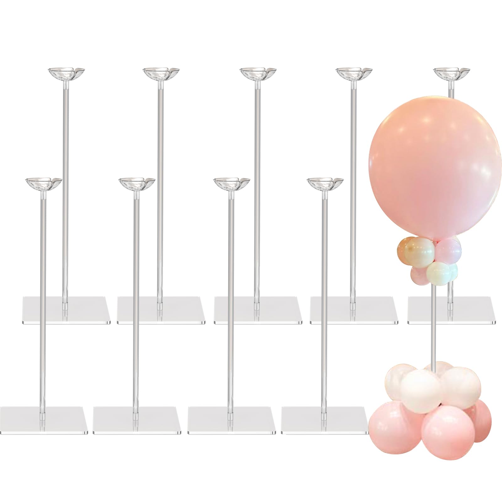 TEKXYZ clear balloon stand with 15.75 inch height enhancing centerpieces