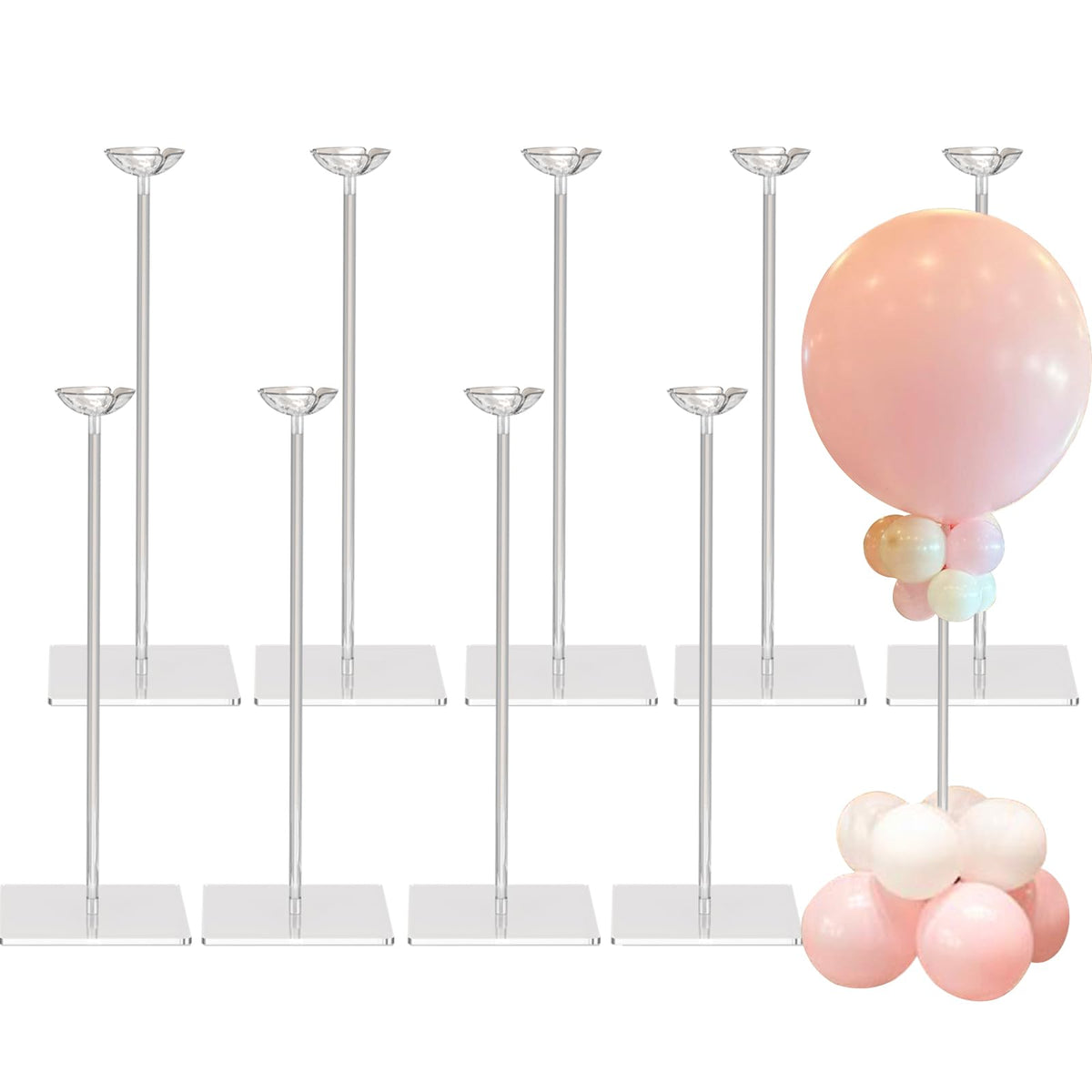 TEKXYZ clear balloon stand with 15.75 inch height enhancing centerpieces