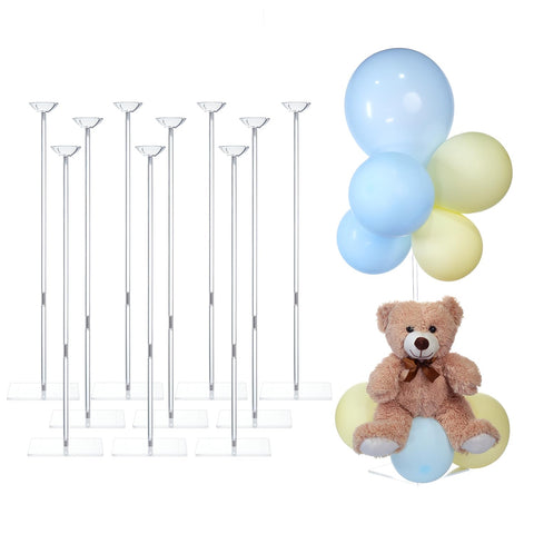 TEKXYZ clear balloon stand assembly view for neat tabletop decor
