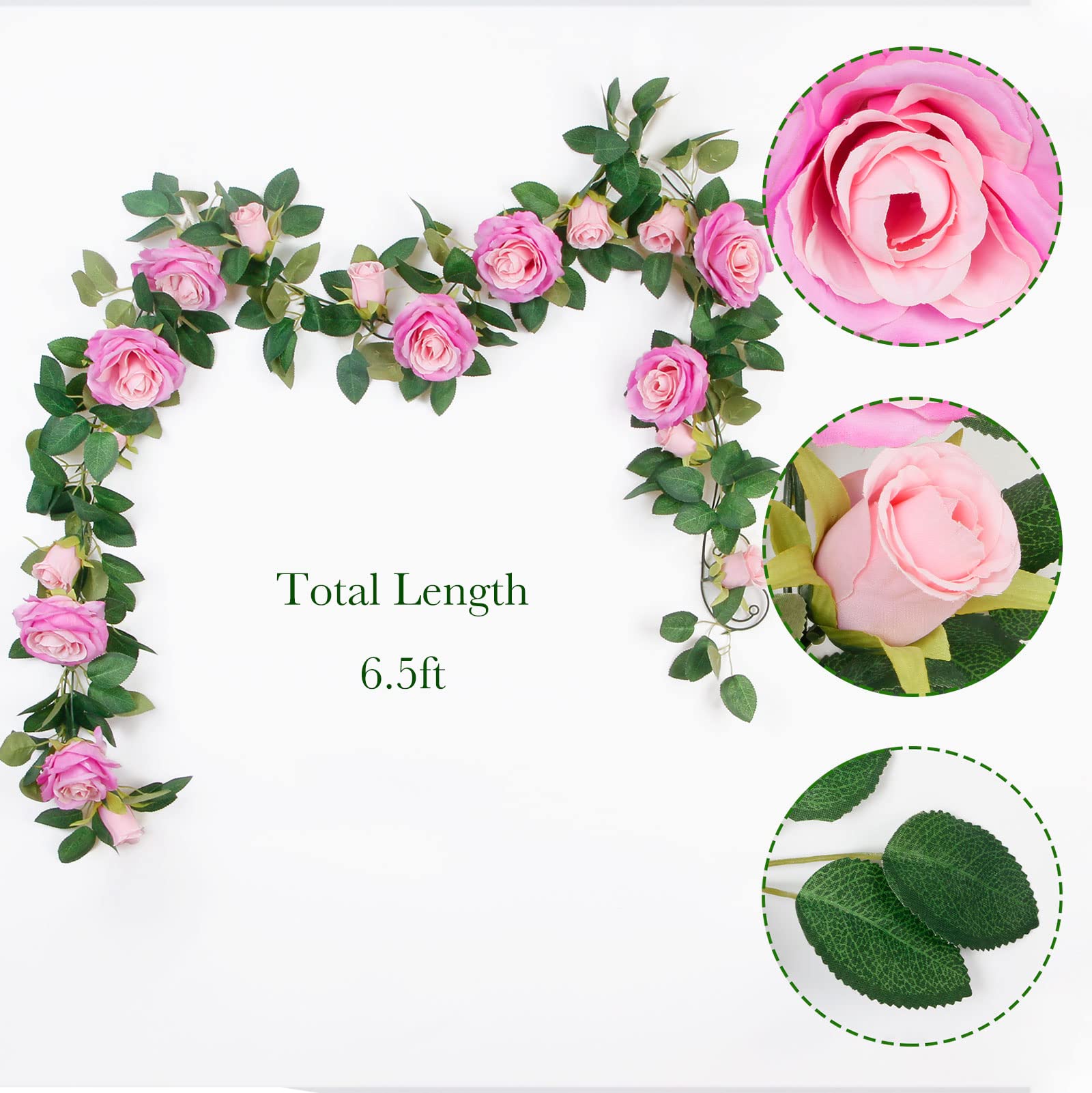 TELDRASSIL rose vine hanging garland creates instant backdrop decor for events.