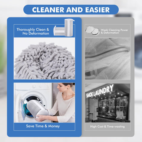 Teletrogy gray bag made of durable chenille fabric protects shoes.