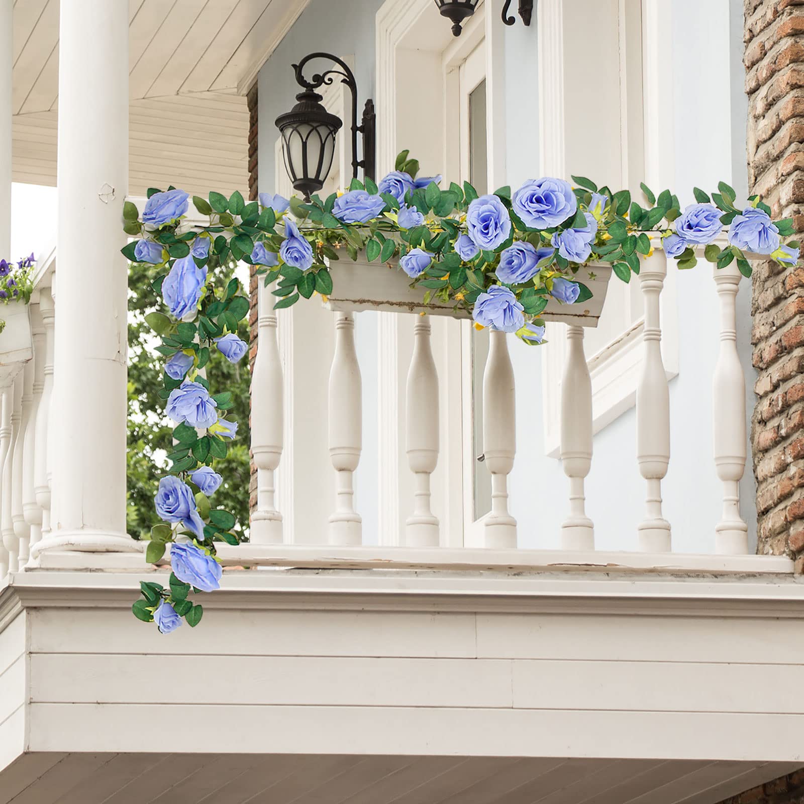 TELDRASSIL blue rose garland centerpiece arrangement, easy to style for tables.
