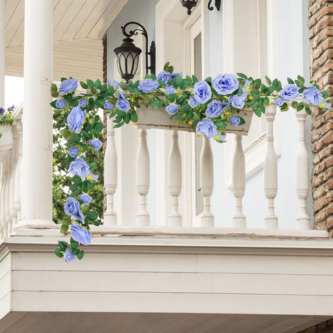 TELDRASSIL blue rose garland centerpiece arrangement, easy to style for tables.