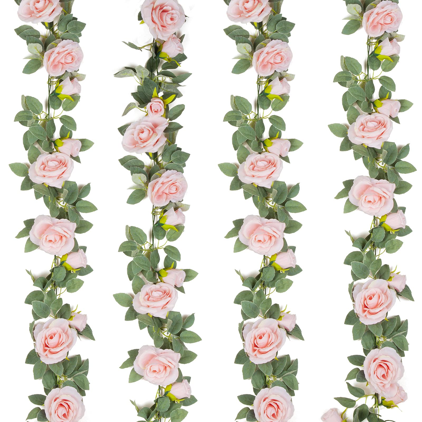 TELDRASSIL pink rose garland 4pack for wedding arches and backdrops.