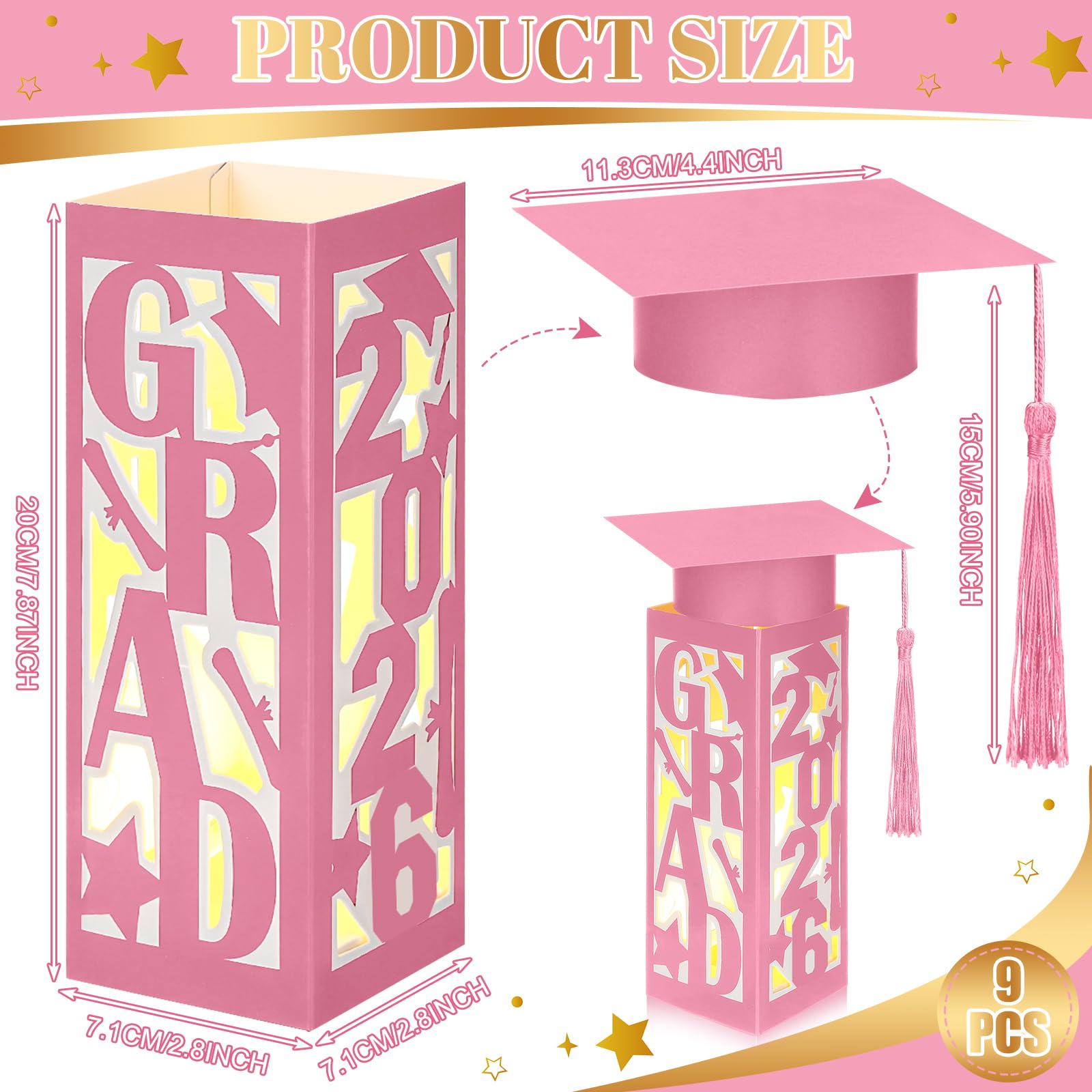 Tellingyou 2026 grad lantern box with cap accents frames photos beautifully.