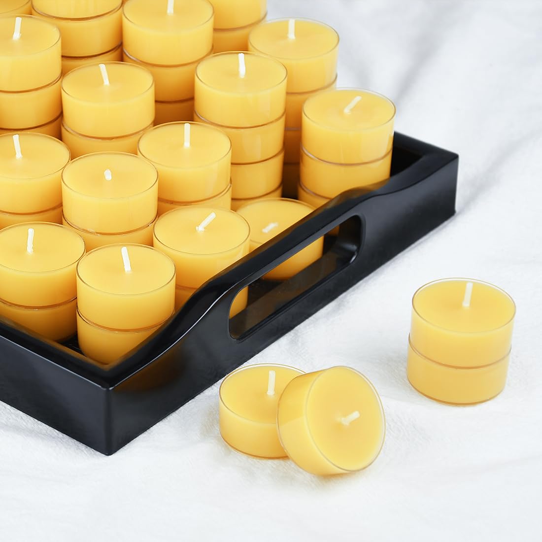 TELOSMA bulk tea lights ideal for bathrooms, kitchens, and small spaces