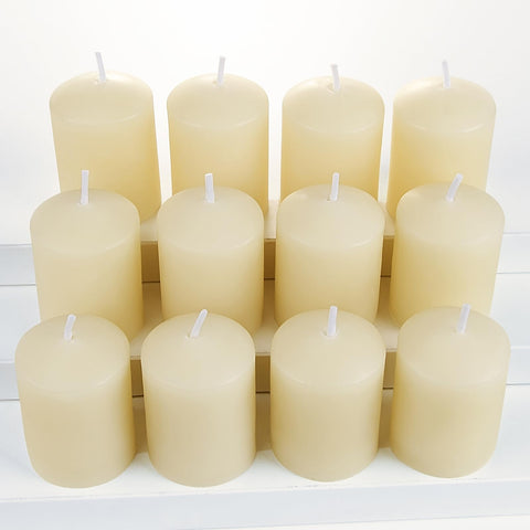 TELOSMA natural beeswax candles off-white 12-pack for cozy living room ambiance