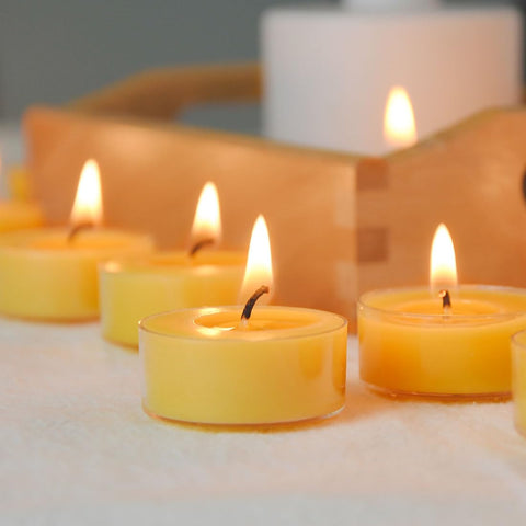 TELOSMA yellow tealight 1.5 inch diameter fits standard holders for easy setups