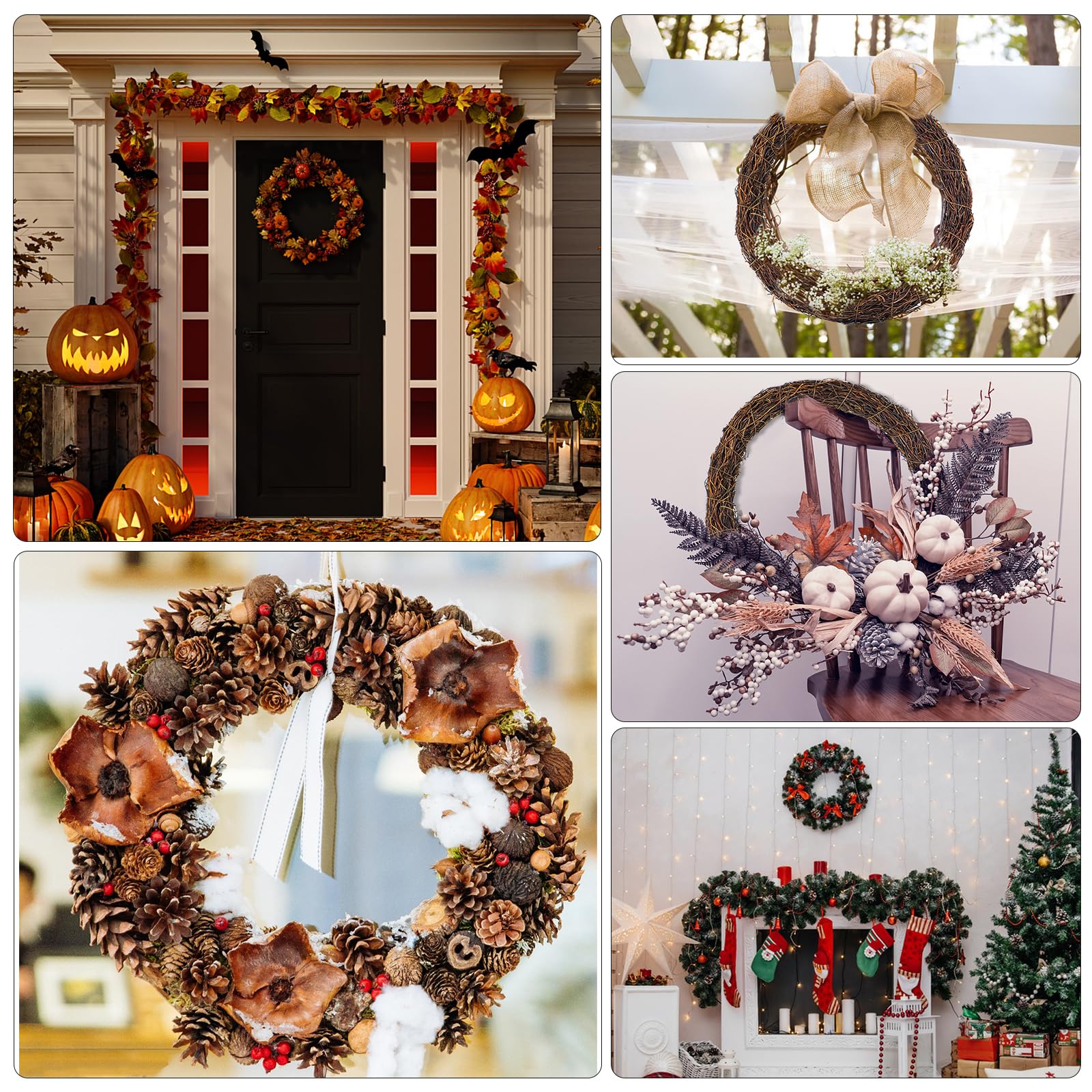 Temfmy lightweight 14-inch wreath frame ideal for doors or walls.