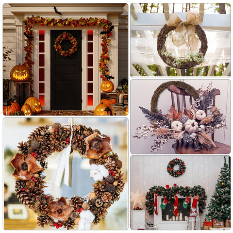 Temfmy lightweight 14-inch wreath frame ideal for doors or walls.