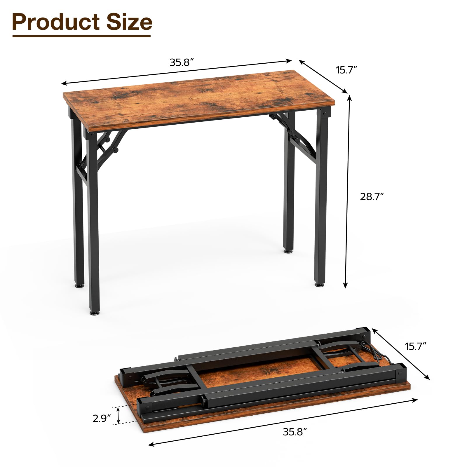 TEMI brown-finish closeup highlights classic look and sturdy construction.