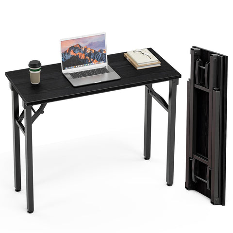 TEMI small computer desk folding table, fully assembled and ready to use.