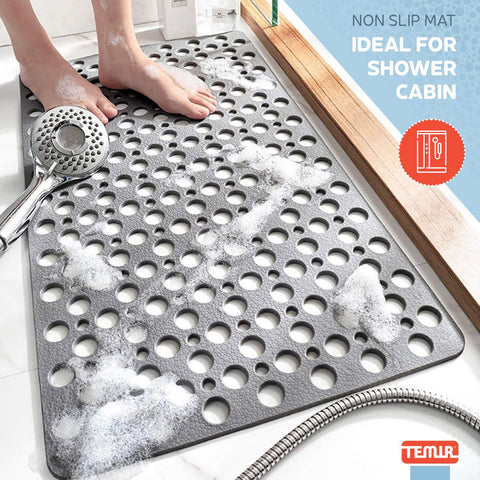TEMIR non-slip bathtub mat textured surface provides confident footing during showers.