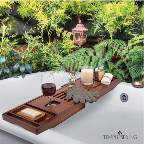 Temple Spring tray features four non-slip pads for wet surfaces
