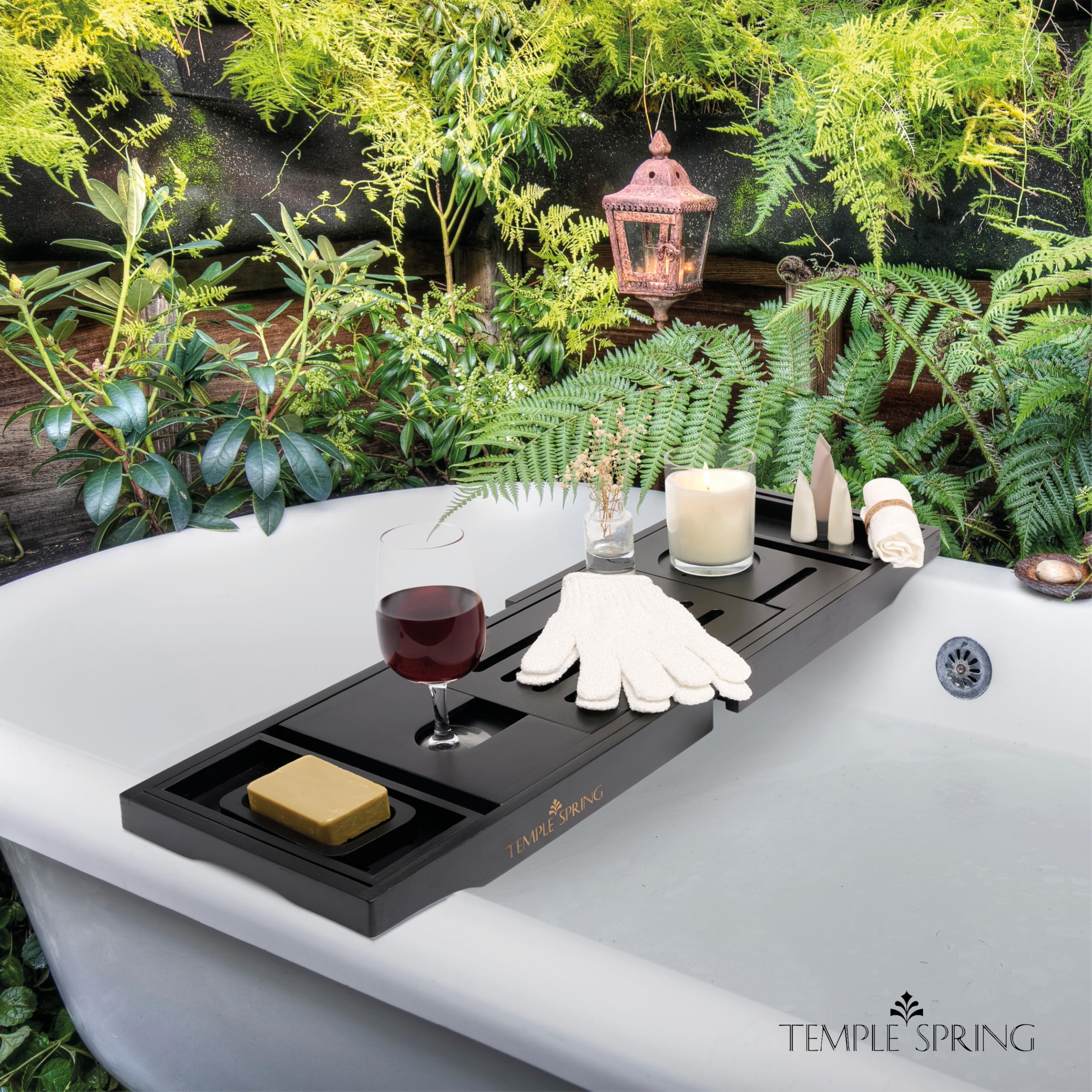 Temple Spring soft face cloth complements the spa setup.
