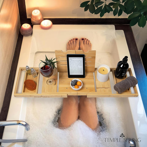 Temple Spring durable bamboo with lacquer finish resists humidity and splashes.