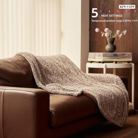 Templewet heated blanket showing five heating levels for personalized warmth
