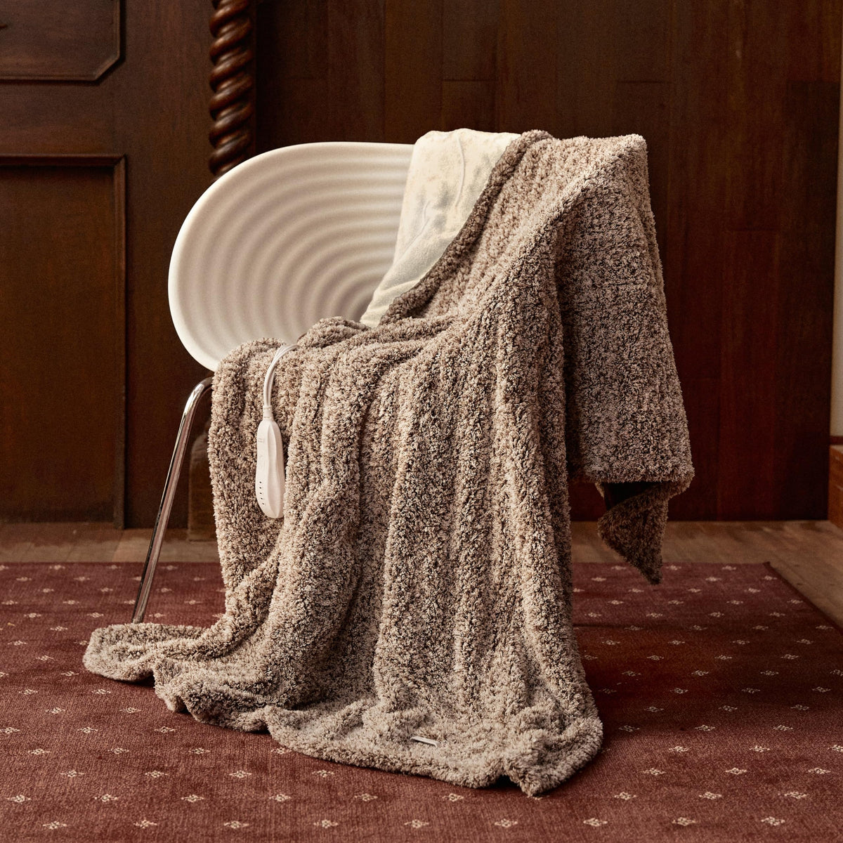 Templewet heated blanket folded for easy storage and warmth
