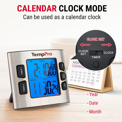 TempPro TM02 adjustable volume improves alerts for noisy or quiet environments.