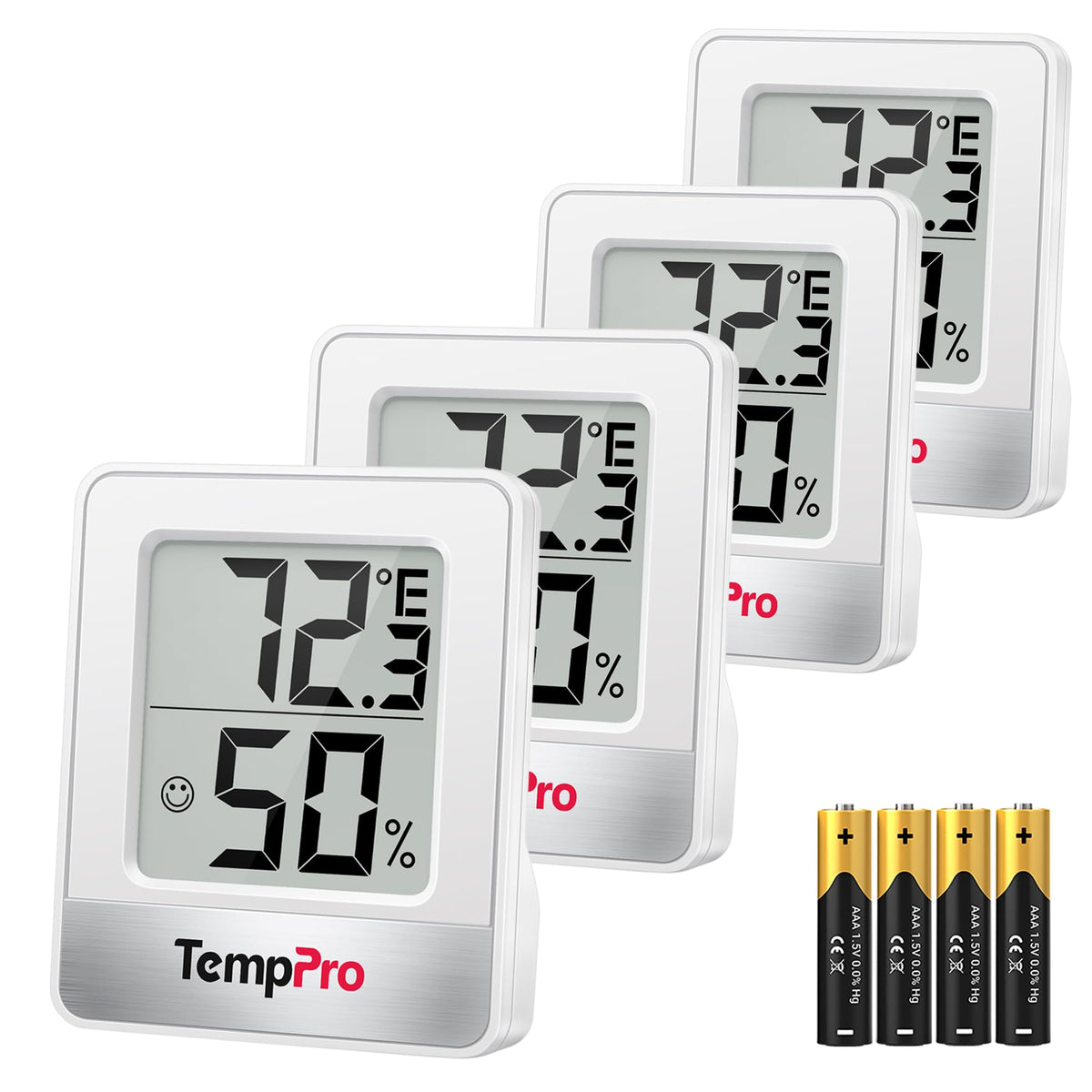TempPro TP49 hygrometer with face icon comfort indicator for quick room readings