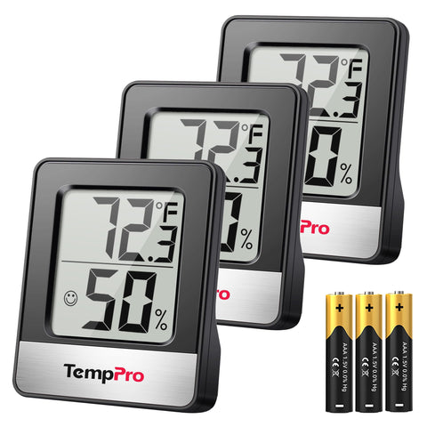 TempPro TP49 front display highlights temperature and humidity for quick checks.