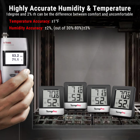 TempPro TP49 high-precision sensors provide reliable environmental readings.