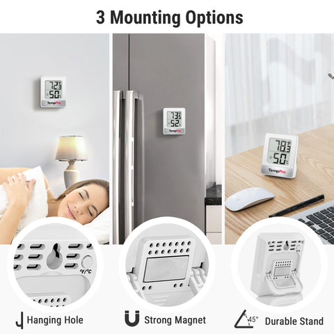 TempPro TP49 three placement options for flexible placement