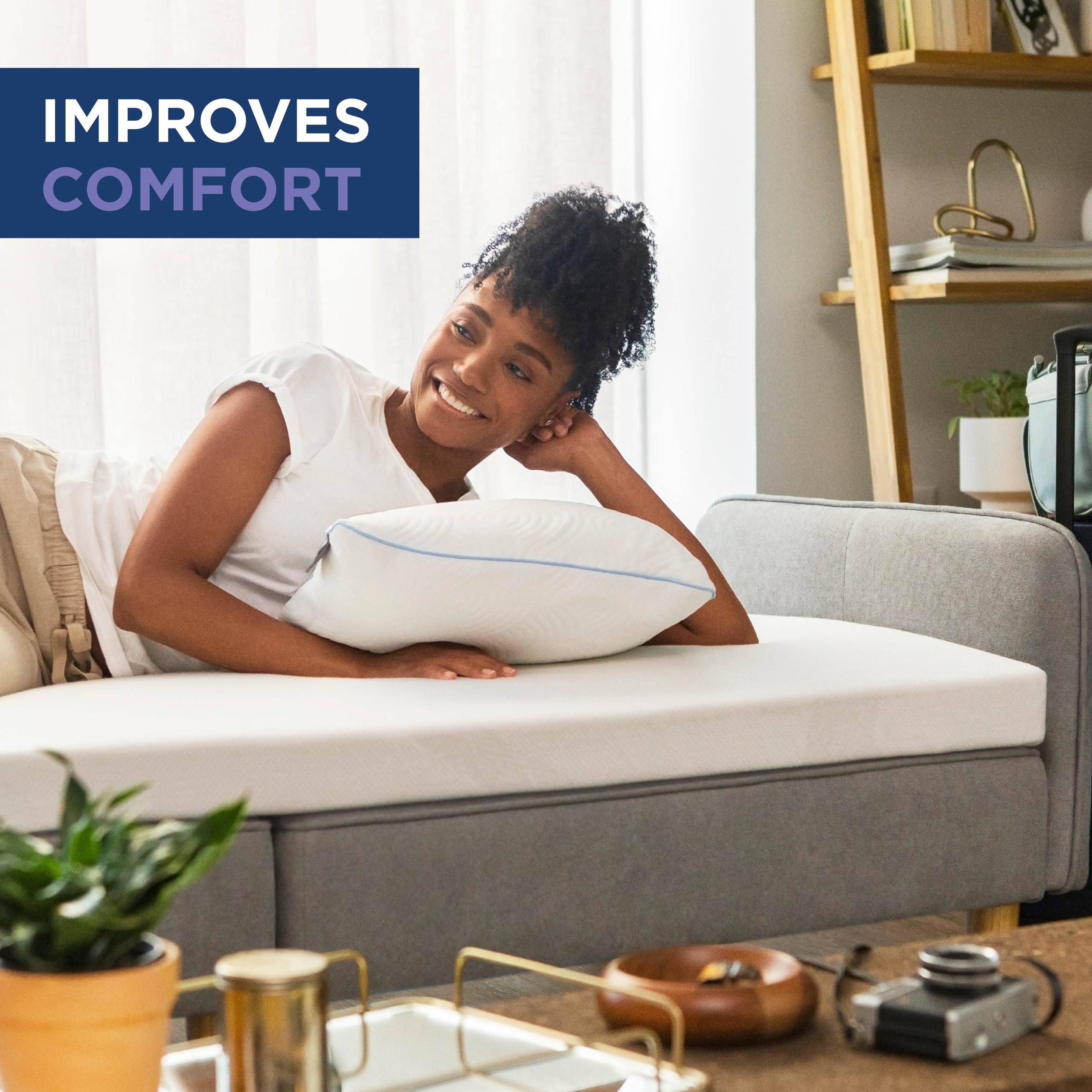 Machine-washable cover protects Tempur-Pedic Adapt Supreme topper.