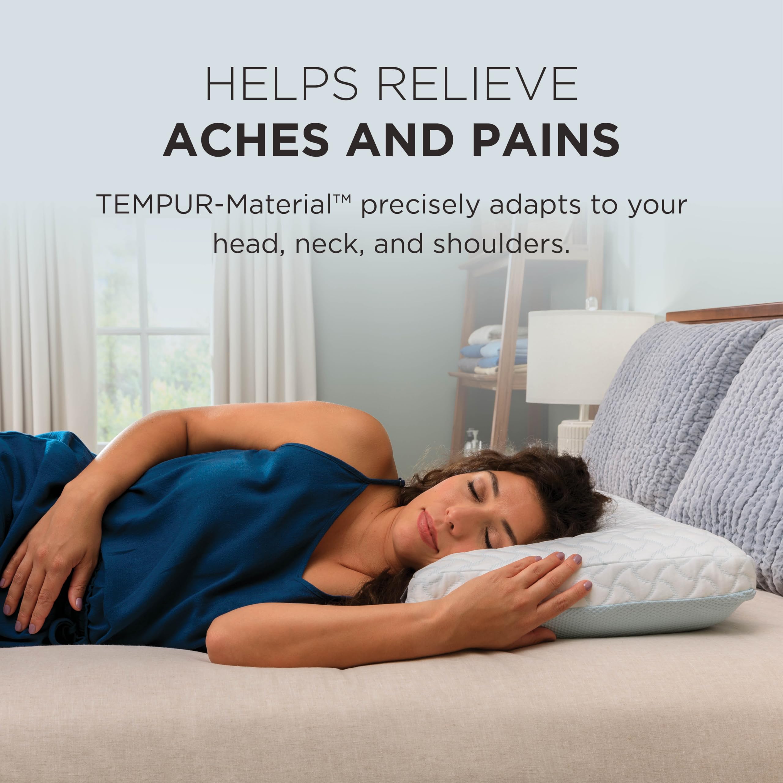 Tempur-Pedic TEMPUR-Cloud + Cooling Pillow removable cover with heat-absorbing fibers