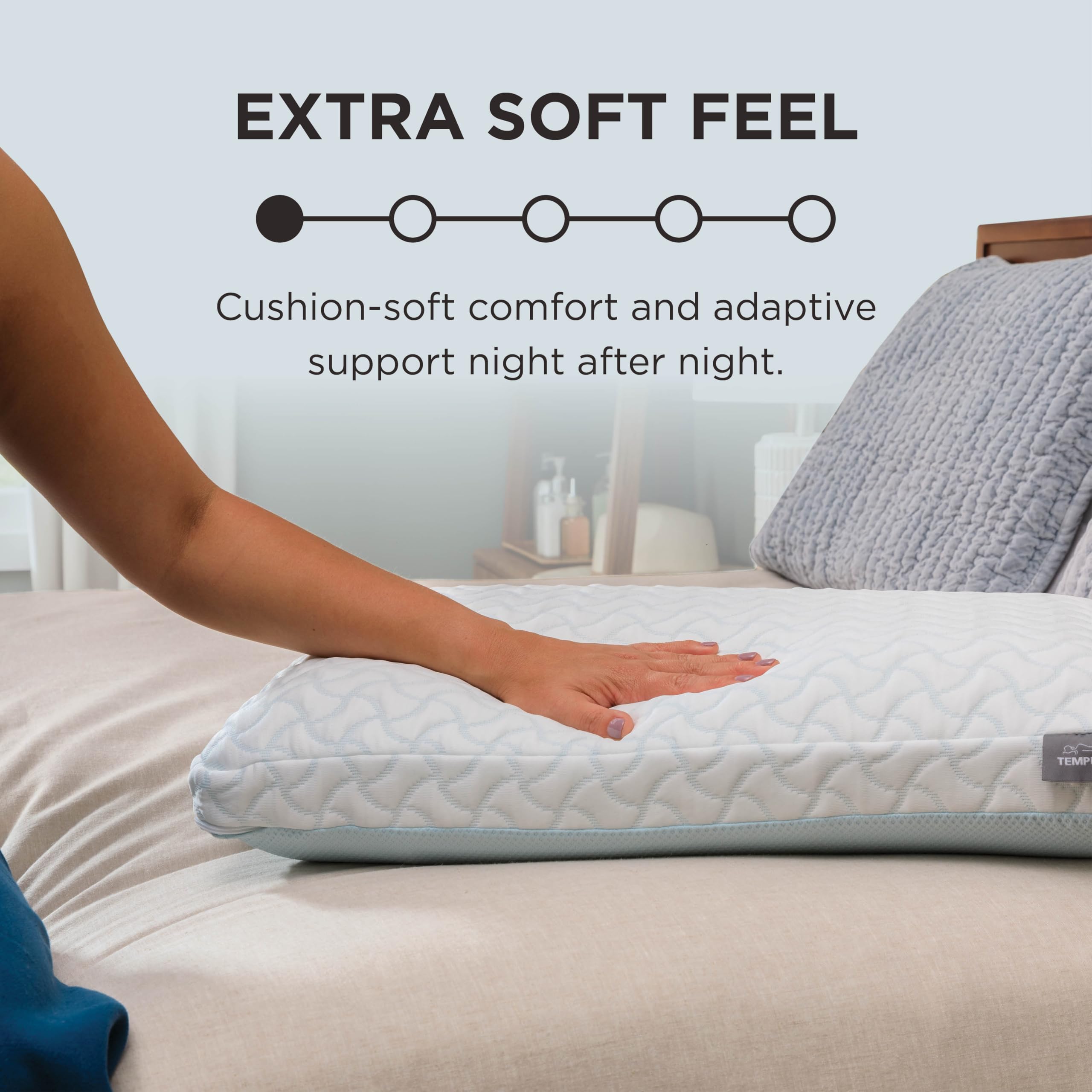 Tempur-Pedic TEMPUR-Cloud + Cooling Pillow machine-washable performance cover for easy care