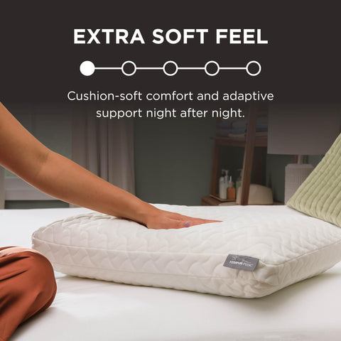 Tempur-Pedic Cloud Pillow King 2-Pack hypoallergenic cover reduces irritants