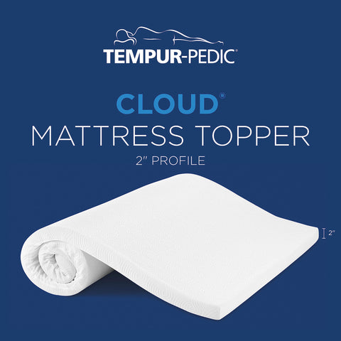 Tempur-Pedic Cloud 2in memory foam provides pressure-relief and support