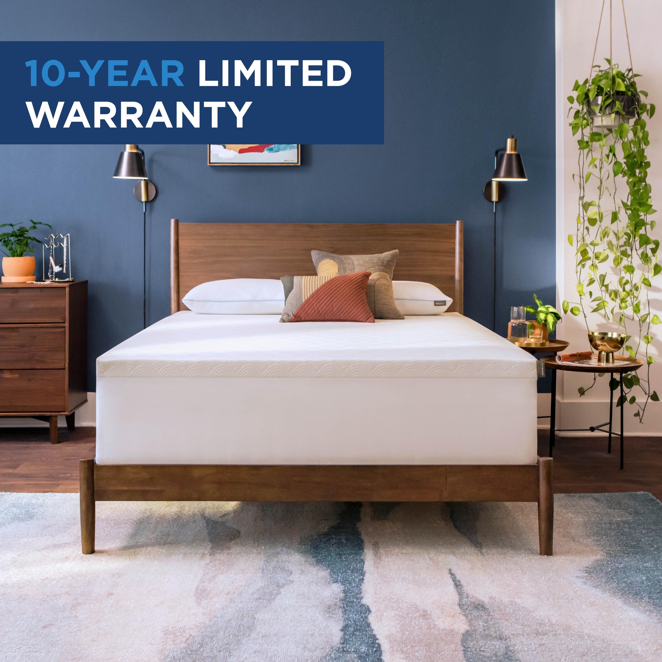 Tempur-Pedic Cloud topper machine-washable cover makes cleaning simple