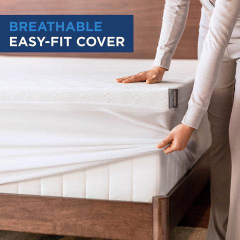 Tempur-Pedic Cloud topper queen-size fit ensures stable placement