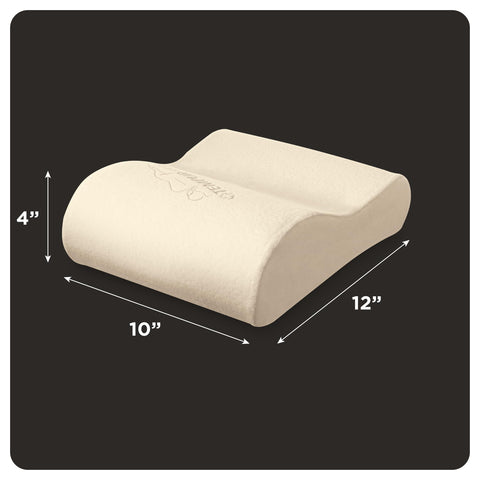 Tempur-Pedic neck travel pillow features machine-washable cover for easy cleaning.