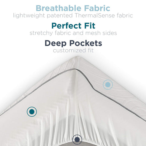 Tempur-Pedic Protect deep-pocket fit adapts to mattress thickness.