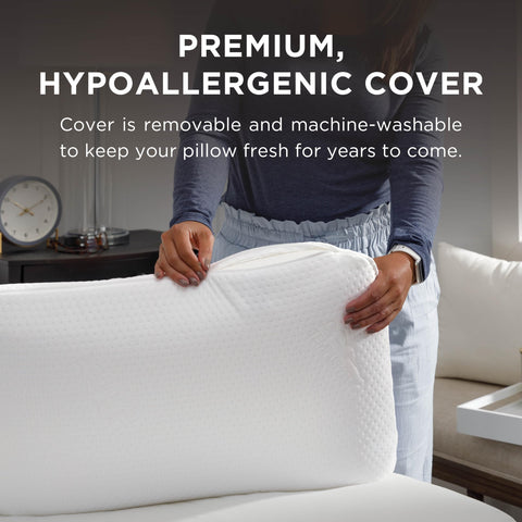 Tempur-Pedic Symphony pillow standard size 24 by 17 inches for versatile comfort.