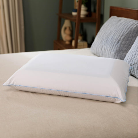 Tempur-Pedic TEMPUR-Cloud Dual Cooling Pillow in queen size shows adaptive neck support.
