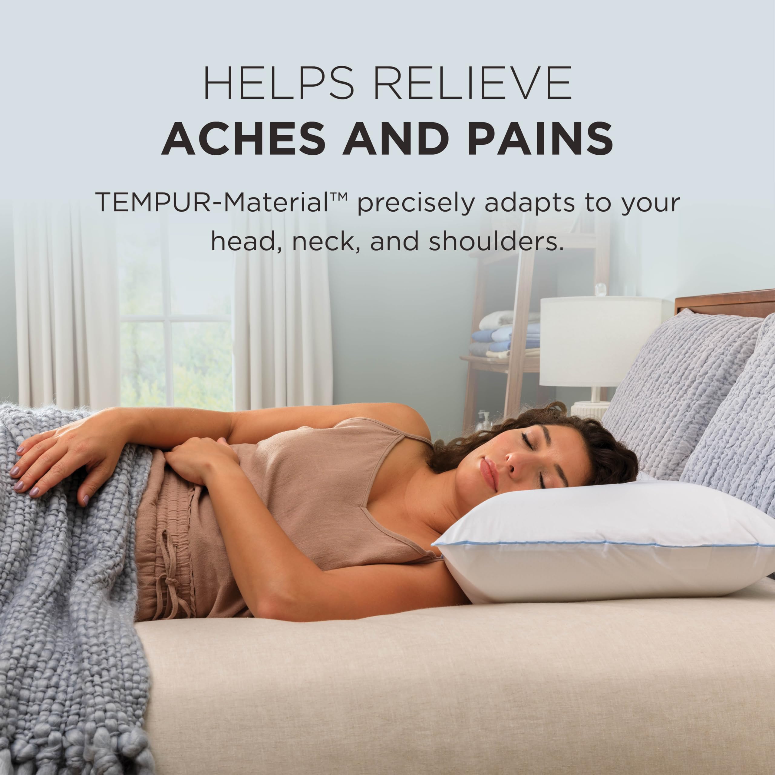 Close-up of cooling gel layers on TEMPUR-Cloud Dual Cooling Pillow for breathable comfort.